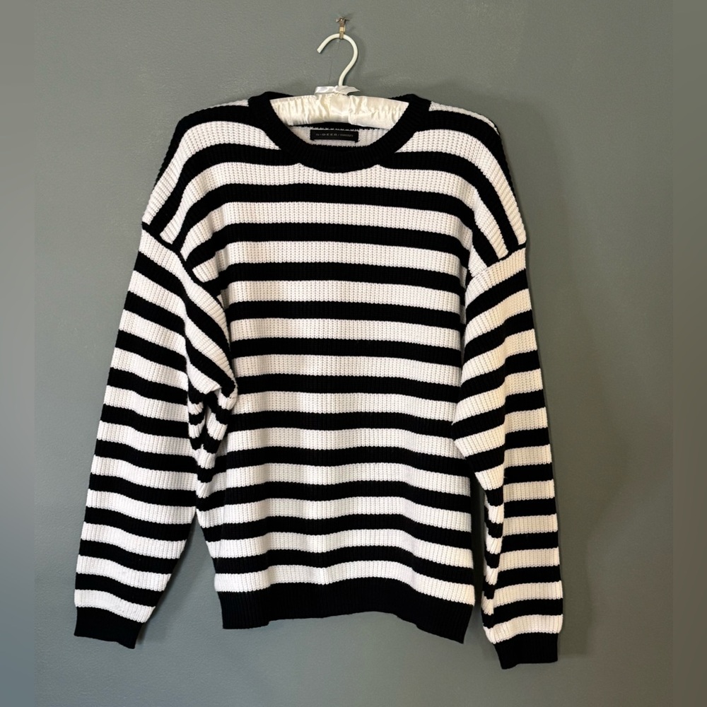 S-Deer Concepts Sweater, Black/white Stripe, size L